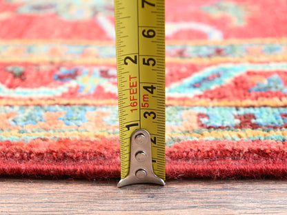 Kazak hand-knotted wool runner in Red, 2'9" x 9'11" — SKU O01818 (view 6)