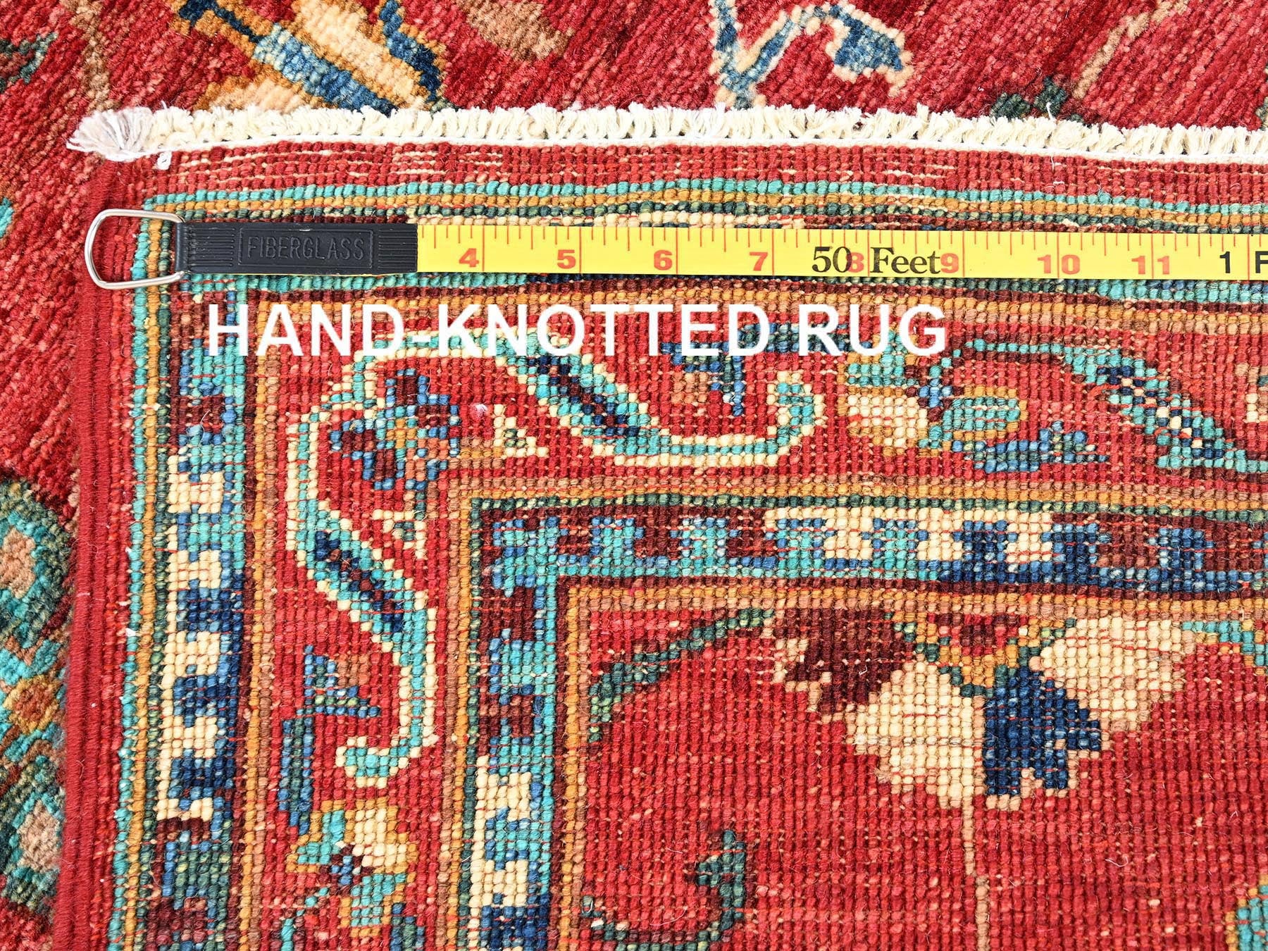 Kazak hand-knotted wool runner in Red, 2'9" x 9'11" — SKU O01818 (view 7)
