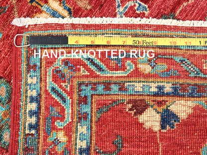 Kazak hand-knotted wool runner in Red, 2'9" x 9'11" — SKU O01818 (view 7)