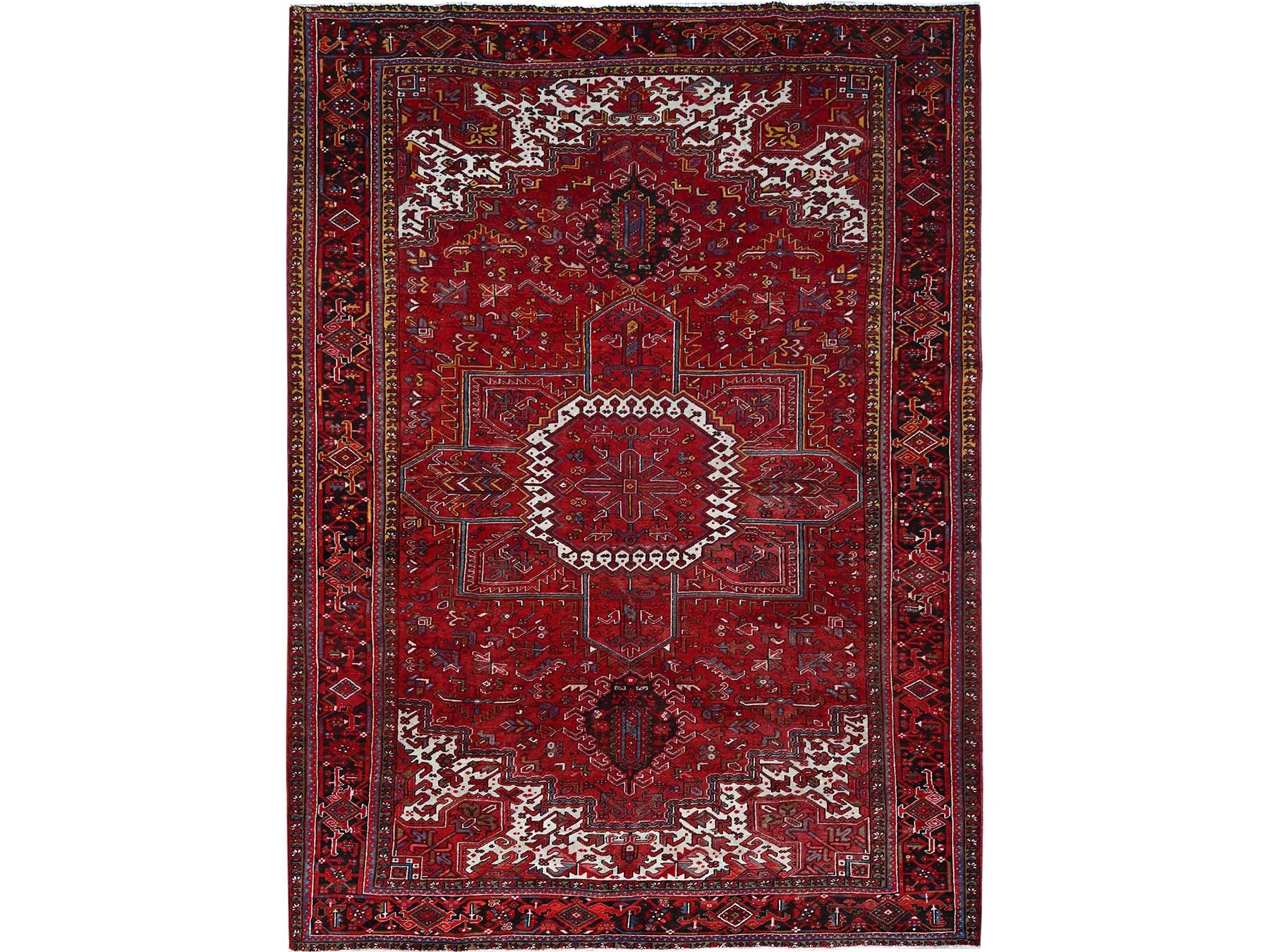 Heriz Traditional hand-knotted wool rug in Red, 10'2" x 13'8", SKU O0181