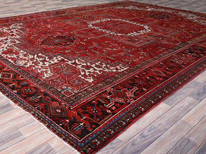 Red 10'2" x 13'8" Traditional Hand knotted Wool Rug - Sku: O0181
