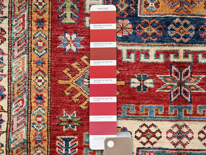 Kazak Kazak hand-knotted wool rug in Red & Ivory, 4'2" x 6'2" — SKU O01826 (view 4)