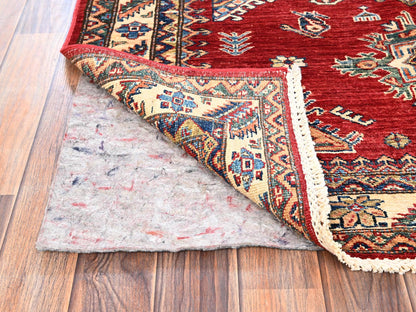 Kazak Kazak hand-knotted wool rug in Red & Ivory, 4'1" x 6'5" — SKU O01828 (view 3)