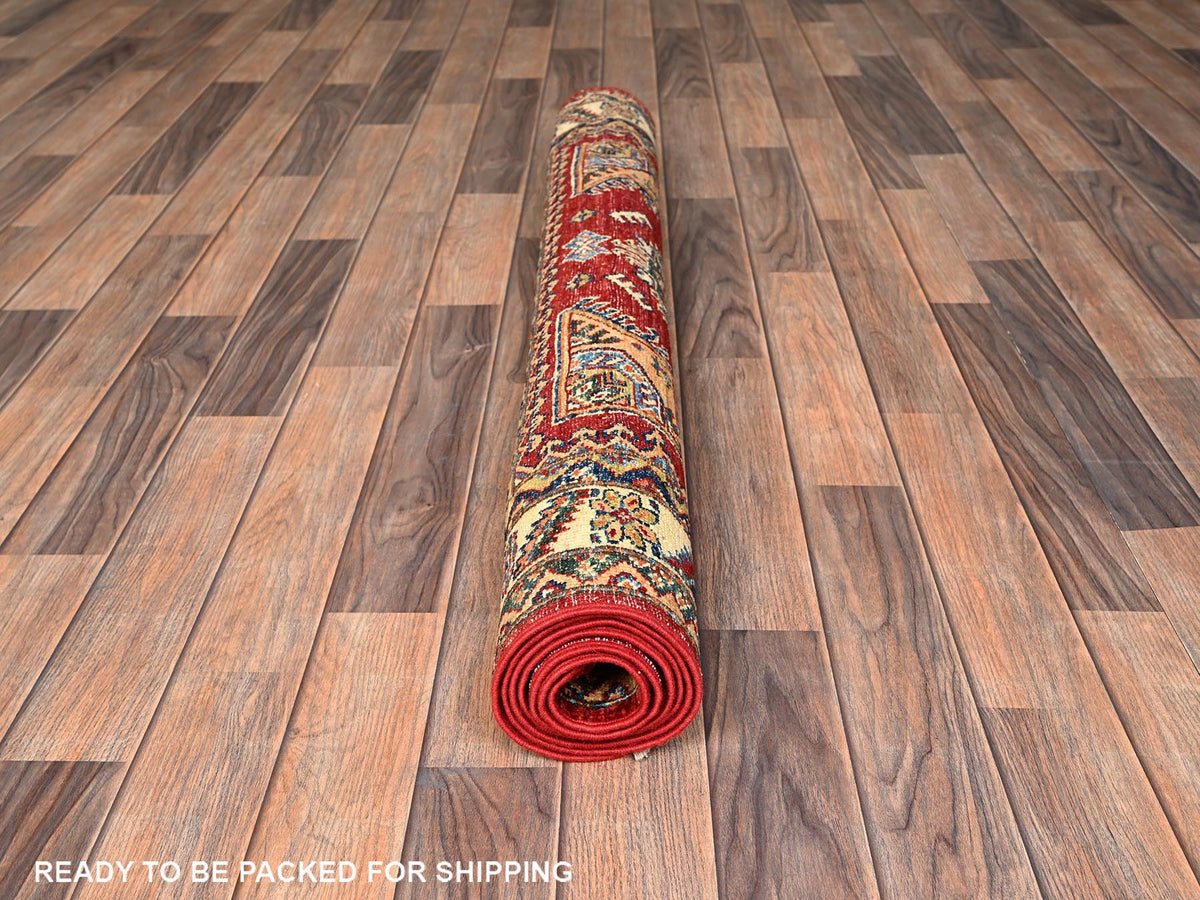 Kazak Kazak hand-knotted wool rug in Red & Ivory, 4'1" x 6'5" — SKU O01828 (view 5)