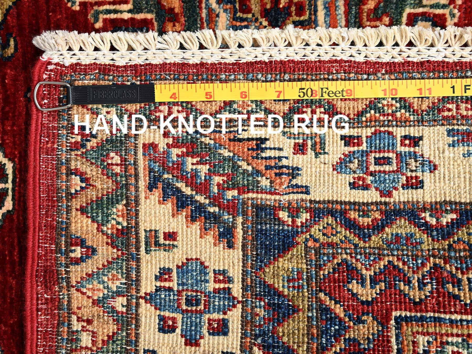 Kazak Kazak hand-knotted wool rug in Red & Ivory, 4'1" x 6'5" — SKU O01828 (view 7)
