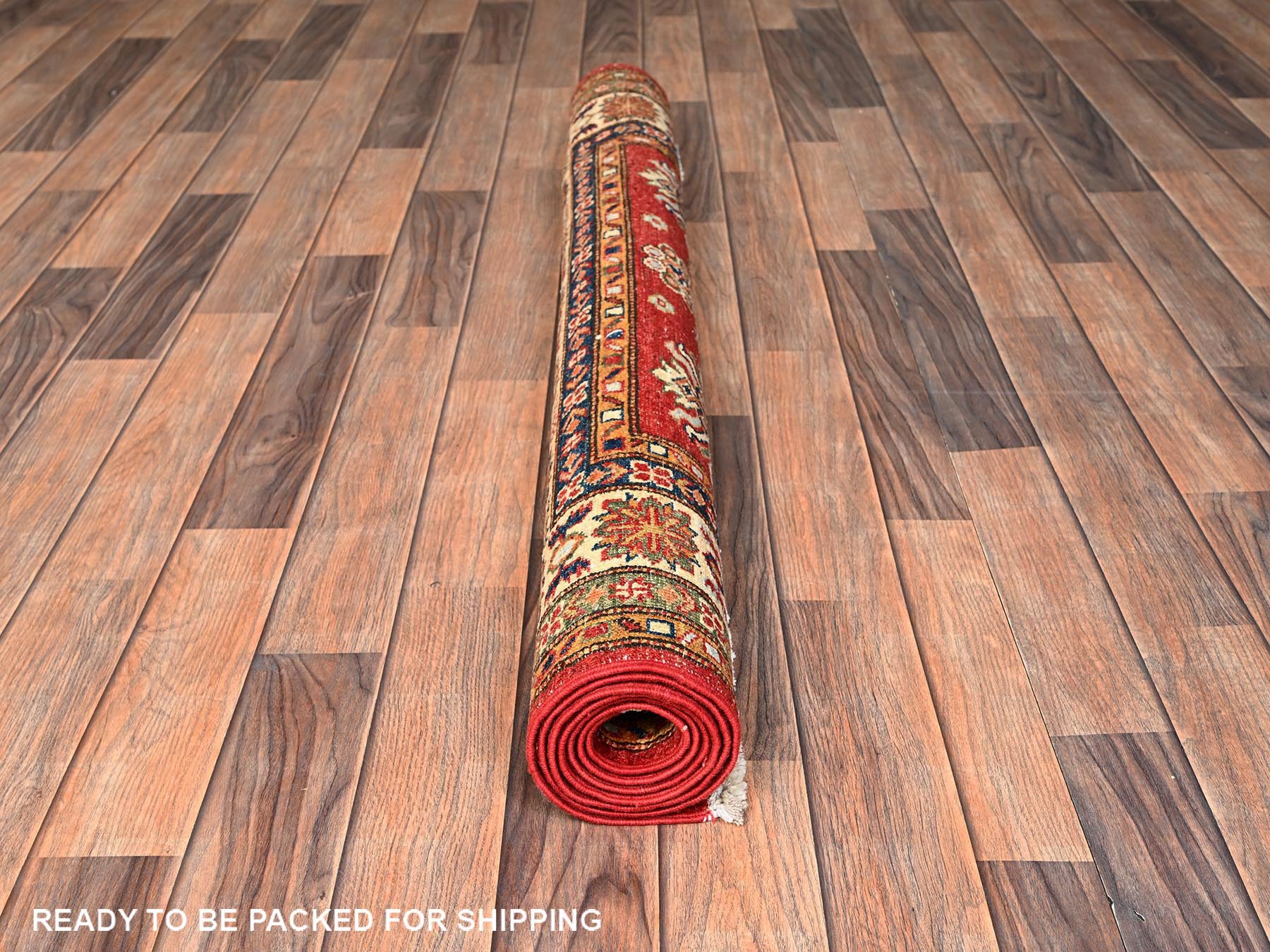 Kazak Kazak hand-knotted wool rug in Red & Ivory, 4'3" x 6' — SKU O01831 (view 5)