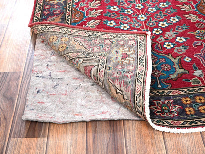 Tabriz Vintage hand-knotted wool runner in Red & Purple, 2'8" x 9'11" — SKU O01845 (view 3)