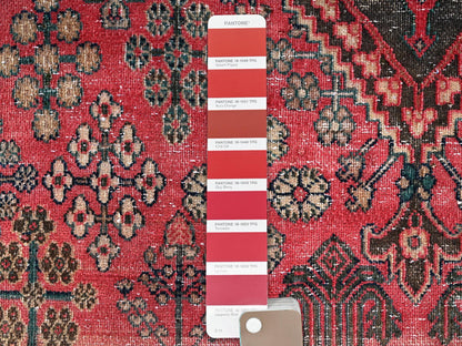 Vintage hand-knotted wool runner in Red, 3'1" x 12'2" — SKU O01849 (view 4)