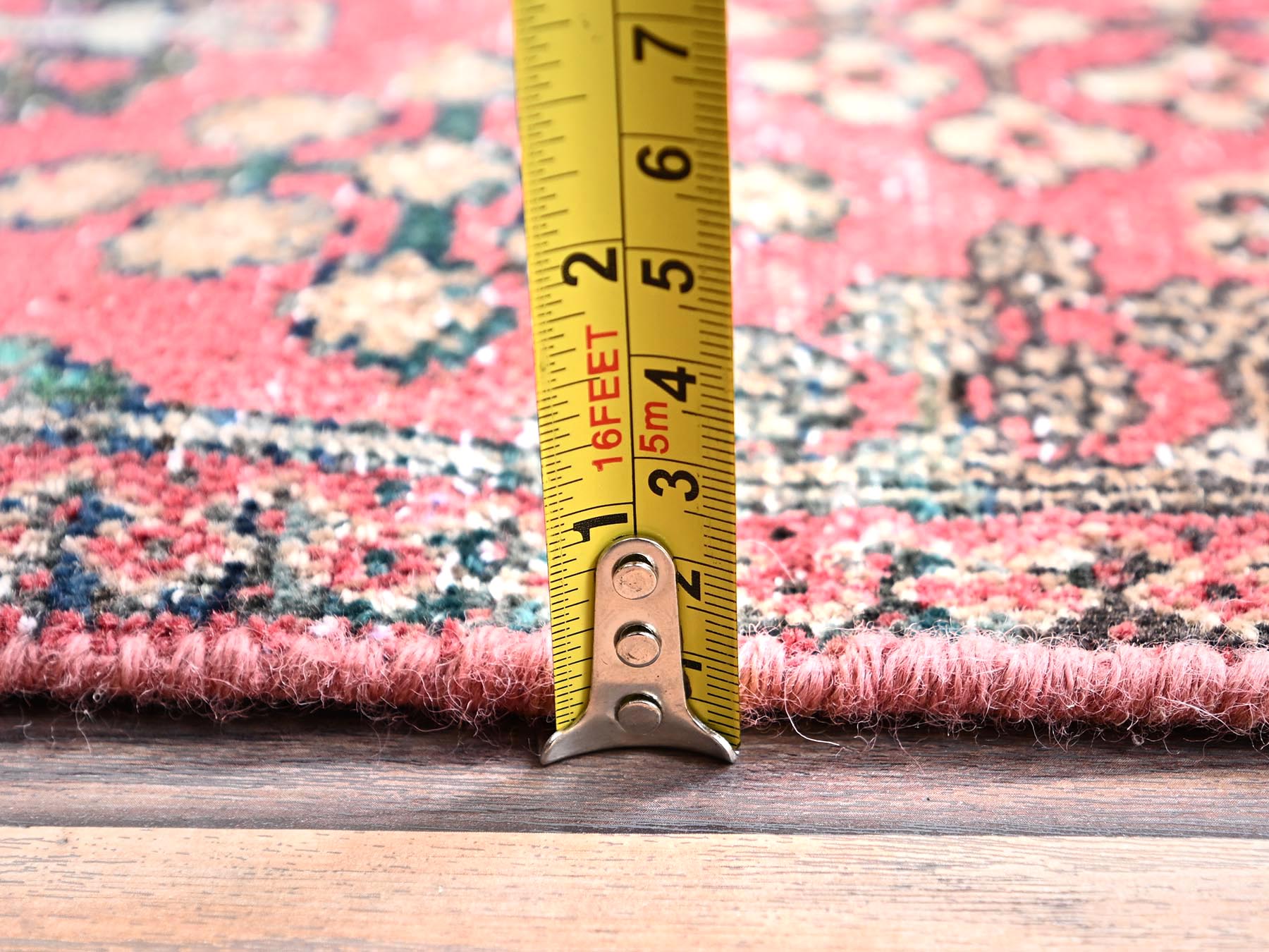 Vintage hand-knotted wool runner in Red, 3'1" x 12'2" — SKU O01849 (view 6)