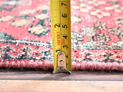 Vintage hand-knotted wool runner in Red, 3'1" x 12'2" — SKU O01849 (view 6)