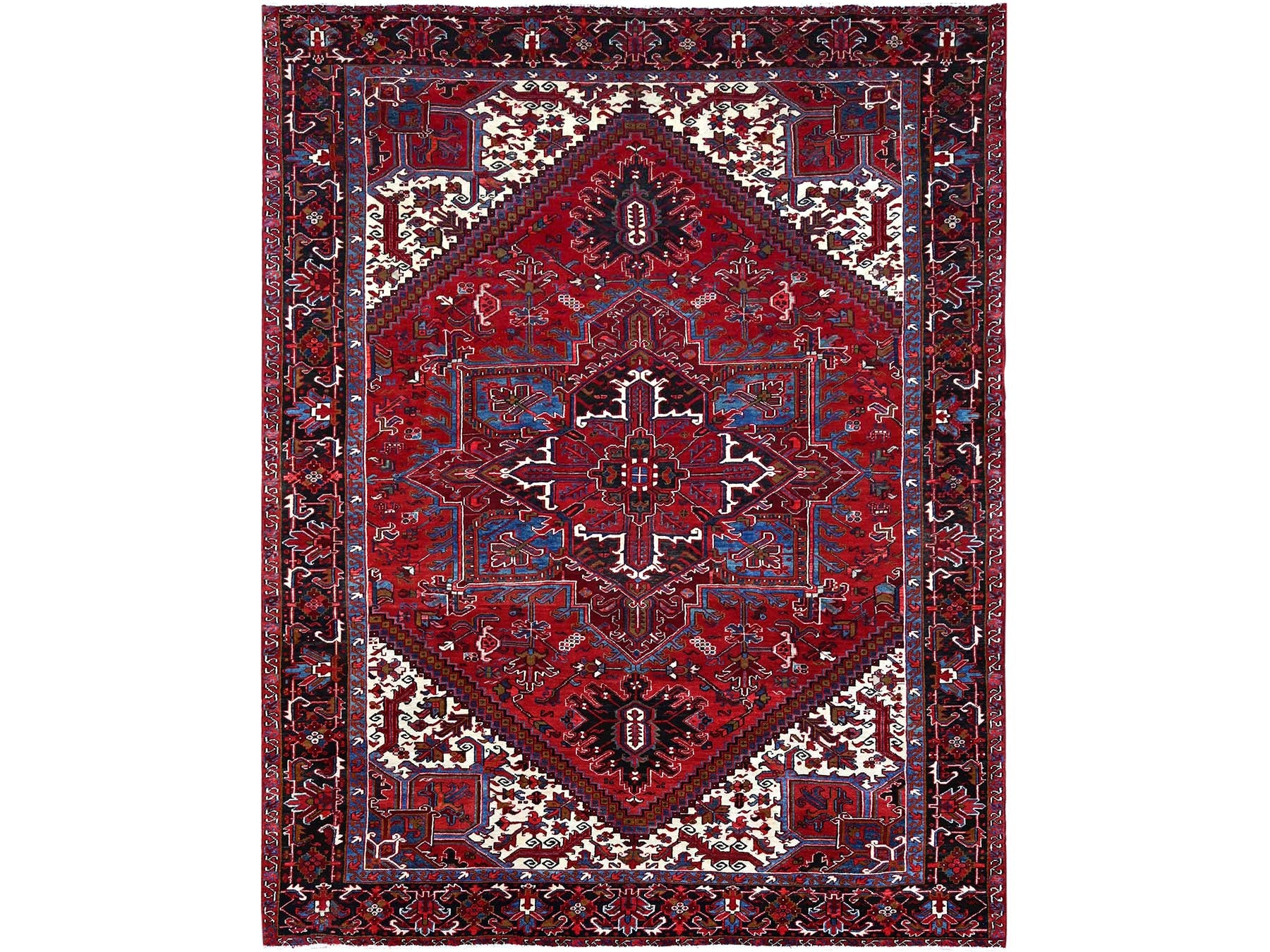 Heriz Traditional hand-knotted wool rug in Red, 8'9" x 10'10", SKU O0184