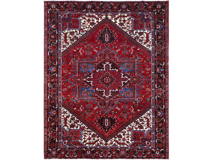 Red 8'9" x 10'10" Traditional Hand knotted Wool Rug - Sku: O0184