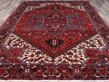 Red 8'9" x 10'10" Traditional Hand knotted Wool Rug - Sku: O0184