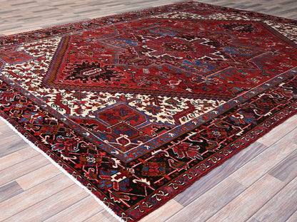 Red 8'9" x 10'10" Traditional Hand knotted Wool Rug - Sku: O0184