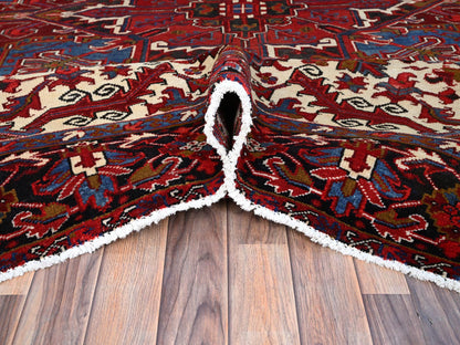 Red 8'9" x 10'10" Traditional Hand knotted Wool Rug - Sku: O0184