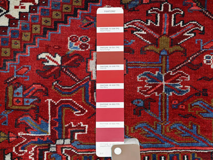 Red 8'9" x 10'10" Traditional Hand knotted Wool Rug - Sku: O0184