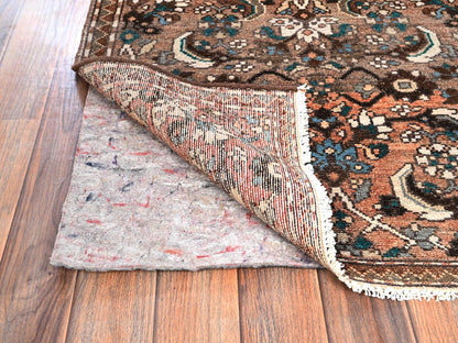 Brown 2'7" x 8'2" Vintage Hand knotted Wool Rug - Sku: O01851