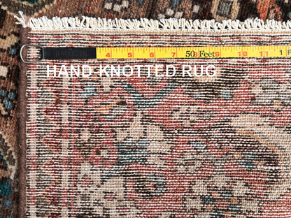 Brown 2'7" x 8'2" Vintage Hand knotted Wool Rug - Sku: O01851