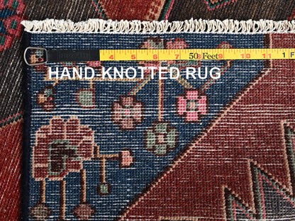 Hamadan Vintage hand-knotted wool runner in Red, 2'9" x 8'10" — SKU O01860 (view 7)