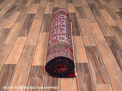 Hamadan Persian hand-knotted wool runner in Ivory & Red, 2'8" x 6'6" — SKU O01875 (view 5)