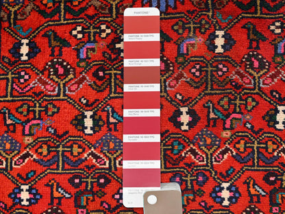 Hamadan Persian hand-knotted wool runner in Red & Ivory, 2'9" x 6'4" — SKU O01881 (view 4)