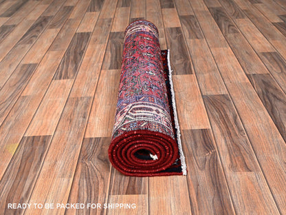 Hamadan Persian hand-knotted wool runner in Red & Ivory, 2'9" x 6'4" — SKU O01881 (view 5)