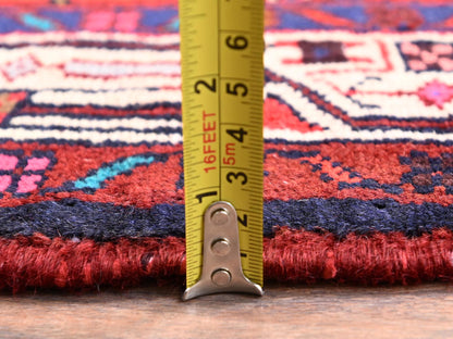 Hamadan Persian hand-knotted wool runner in Red & Ivory, 2'9" x 6'4" — SKU O01881 (view 6)