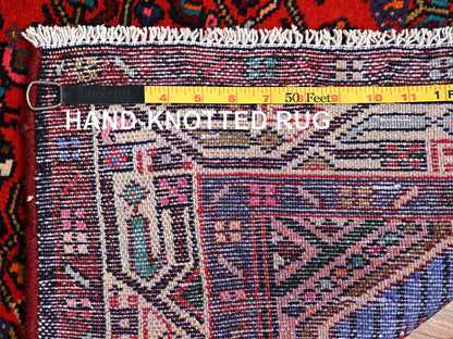 Hamadan Persian hand-knotted wool runner in Red & Ivory, 2'9" x 6'4" — SKU O01881 (view 7)