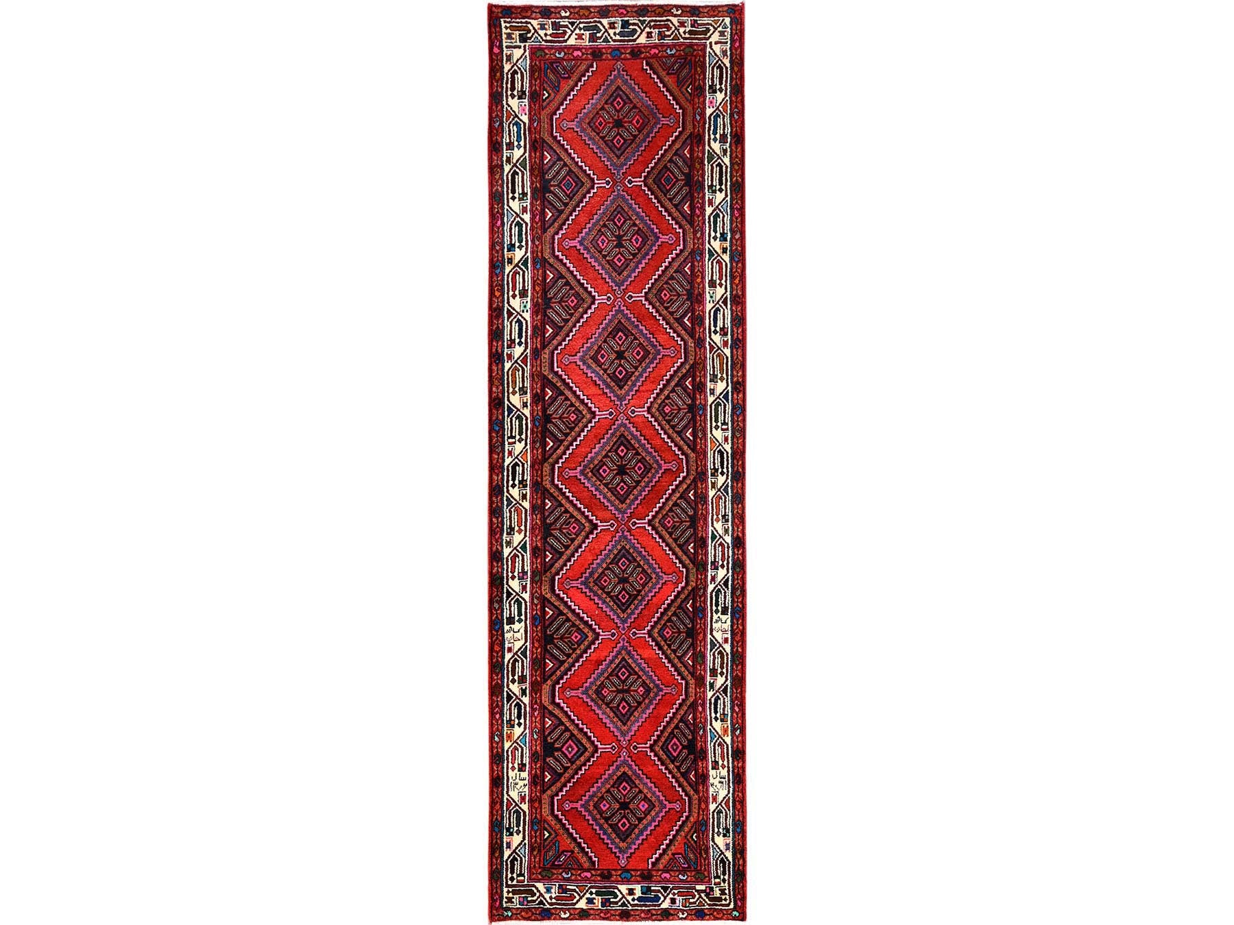 Red 2'6" x 9'5" Persian Hand knotted Wool Rug - Sku: O01889
