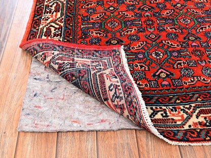 Persian hand-knotted wool runner in Red & Ivory, 2'10" x 9'5" — SKU O01892 (view 3)