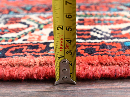 Red 2'10" x 9'5" Persian Hand knotted Wool Rug - Sku: O01892