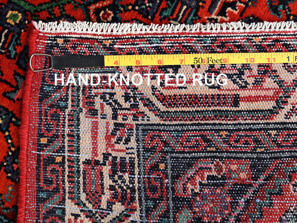 Persian hand-knotted wool runner in Red & Ivory, 2'10" x 9'5" — SKU O01892 (view 7)