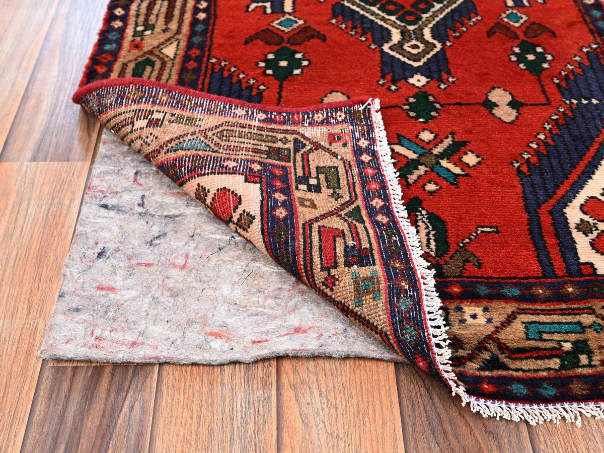 Hamadan Persian hand-knotted wool runner in Red & Brown, 2'6" x 9'6" — SKU O01893 (view 3)