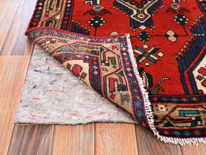 Hamadan Persian hand-knotted wool runner in Red & Brown, 2'6" x 9'6" — SKU O01893 (view 3)