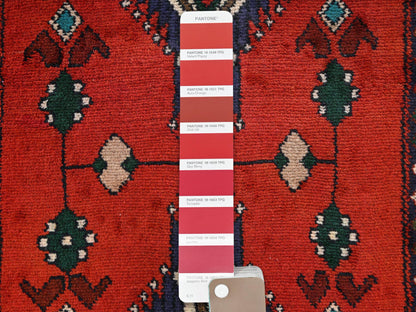 Hamadan Persian hand-knotted wool runner in Red & Brown, 2'6" x 9'6" — SKU O01893 (view 4)