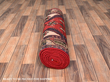 Hamadan Persian hand-knotted wool runner in Red & Brown, 2'6" x 9'6" — SKU O01893 (view 5)