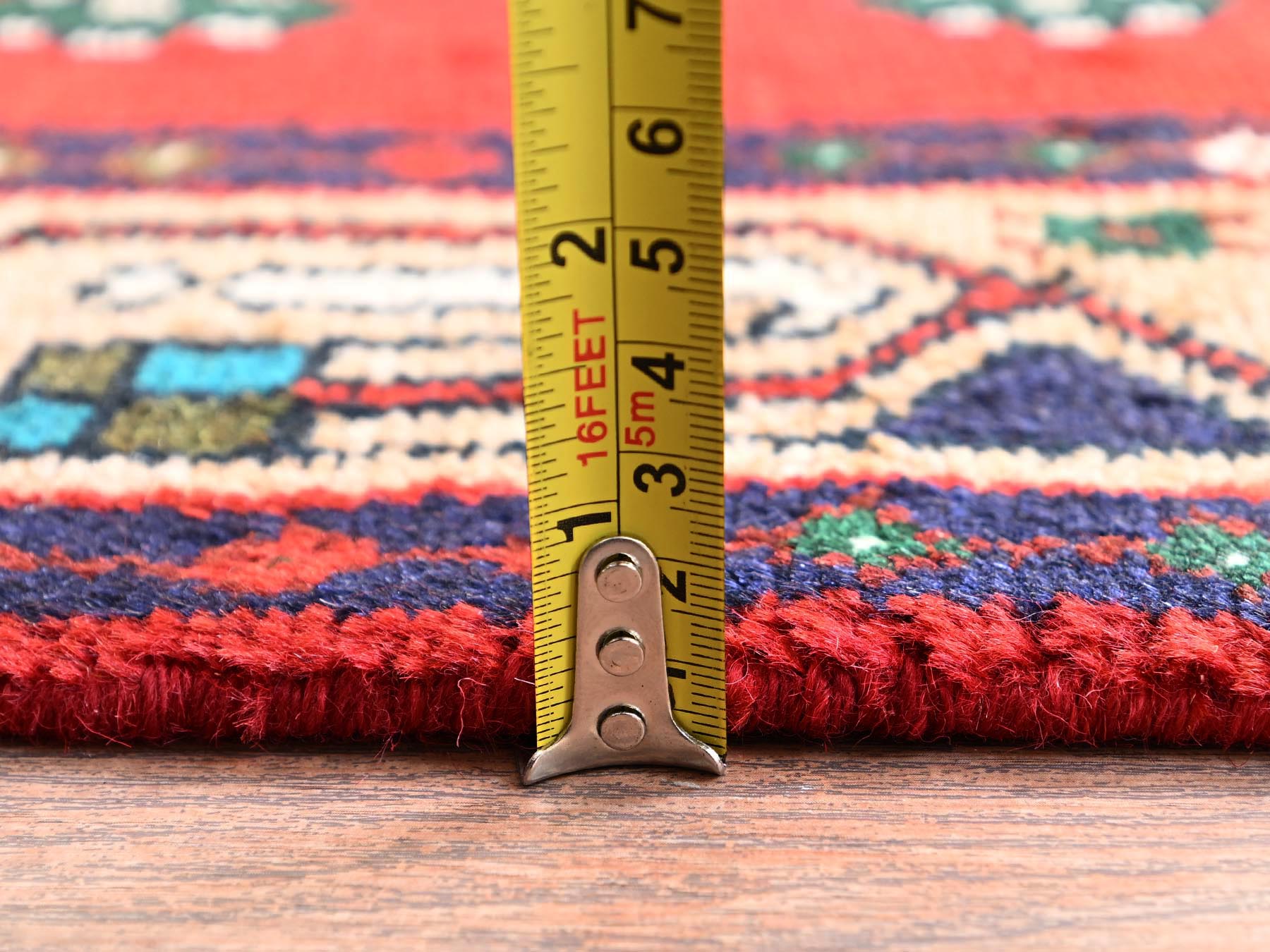 Hamadan Persian hand-knotted wool runner in Red & Brown, 2'6" x 9'6" — SKU O01893 (view 6)