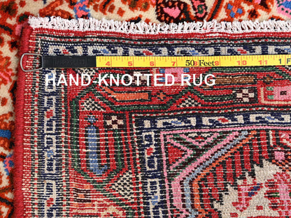 Hamadan Persian hand-knotted wool runner in Ivory & Orange, 2'11" x 6'4" — SKU O01900 (view 7)