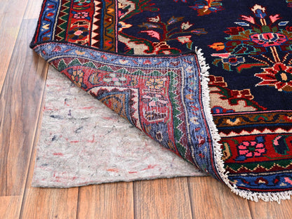 Blue 3'10" x 13'11" Persian Hand knotted Wool Rug - Sku: O01902