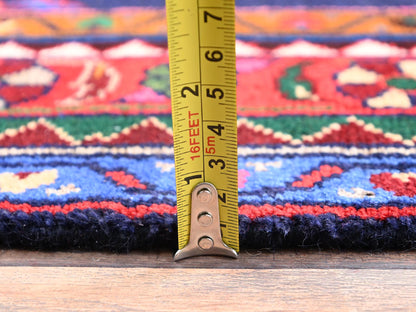 Blue 3'10" x 13'11" Persian Hand knotted Wool Rug - Sku: O01902