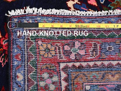 Blue 3'10" x 13'11" Persian Hand knotted Wool Rug - Sku: O01902