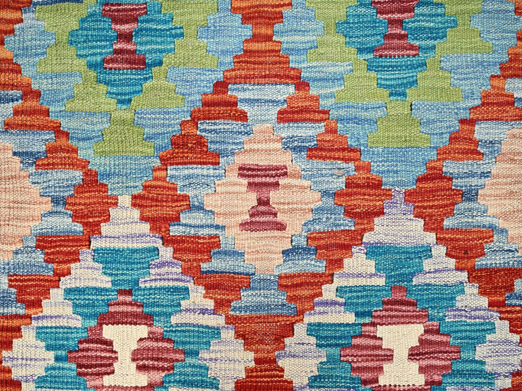 Kilim Flat-Weave hand-knotted wool runner in Multicolored, 2'9" x 8'2" — SKU O01908 (view 2)