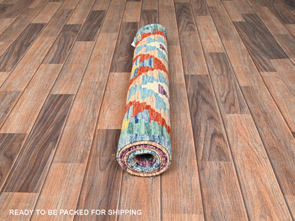 Kilim Flat-Weave hand-knotted wool runner in Multicolored, 2'9" x 8'2" — SKU O01908 (view 5)