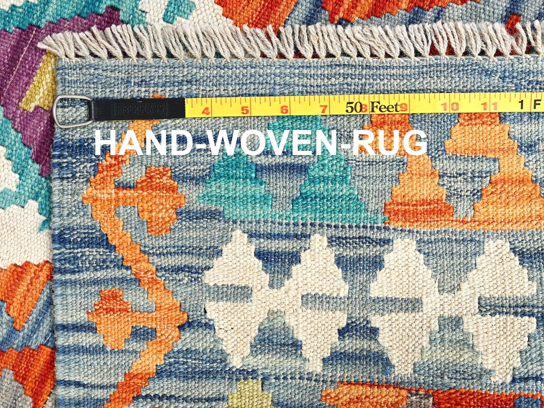 Kilim Flat-Weave hand-knotted wool runner in Multicolored & Colorful, 2'7" x 9'6" — SKU O01950 (view 6)