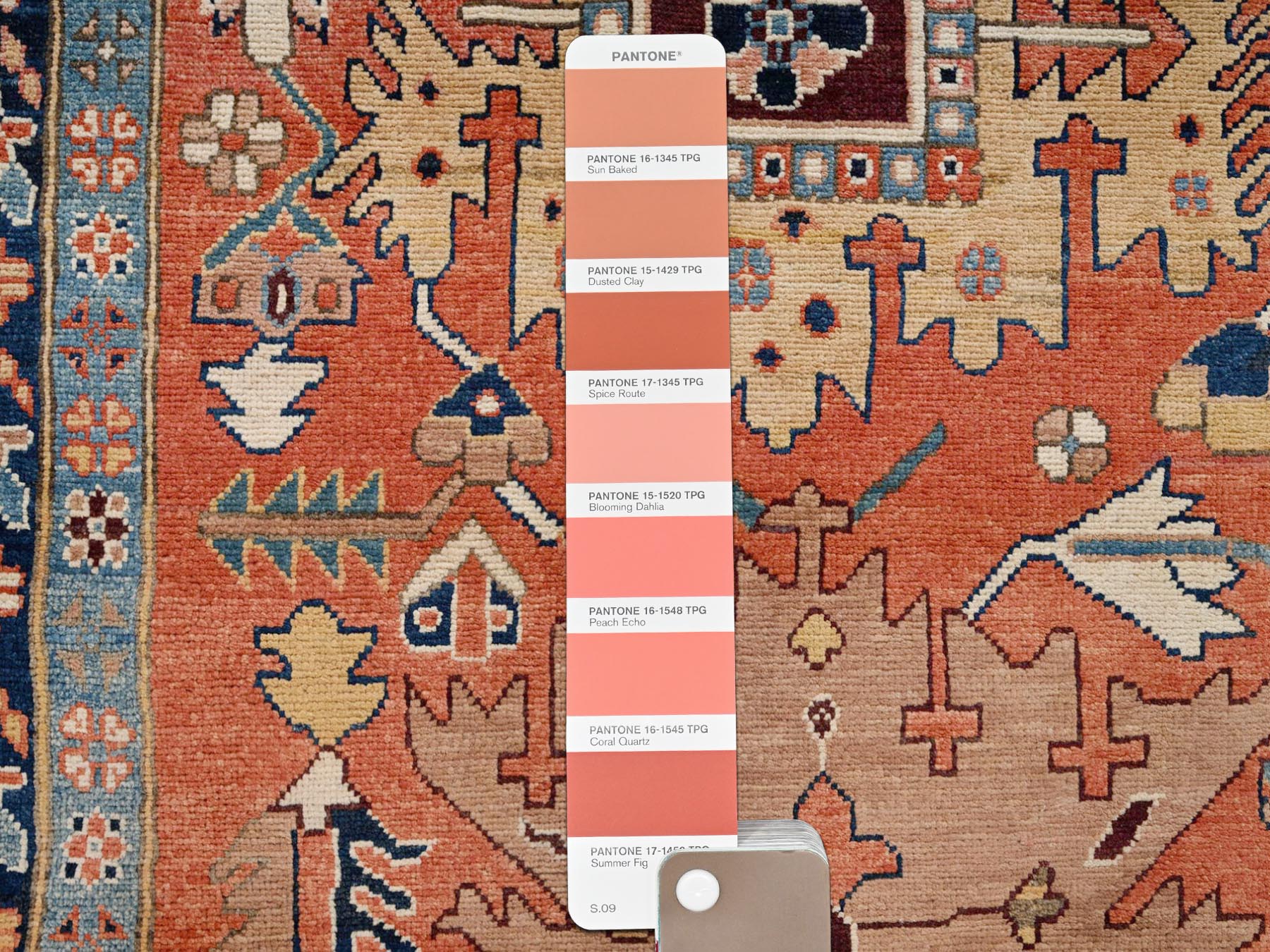 Heriz Heriz hand-knotted wool rug in Orange & Ivory, 11'11" x 15'9" — SKU O01967 (view 8)