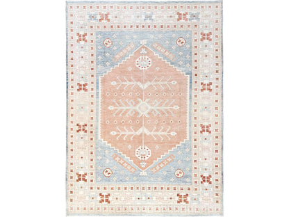 Pink 9'10" x 13'5" Oushak And Peshawar Hand knotted Wool Rug - Sku: O01972