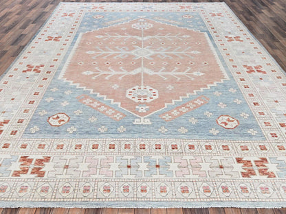 Oushak hand-knotted wool rug in Pink & Ivory, 9'10" x 13'5" — SKU O01972 (view 2)