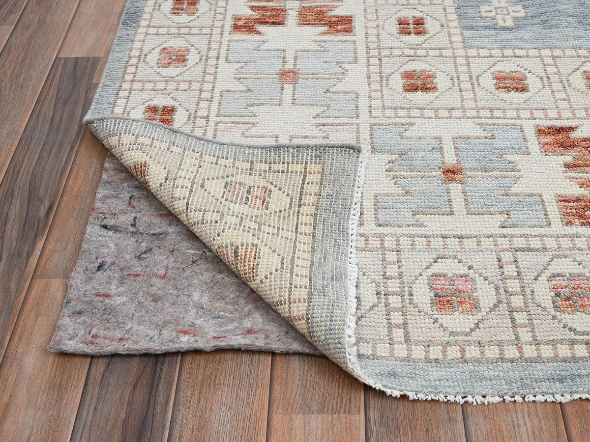 Oushak hand-knotted wool rug in Pink & Ivory, 9'10" x 13'5" — SKU O01972 (view 5)