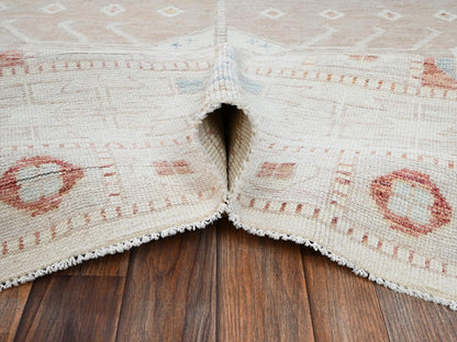 Oushak hand-knotted wool rug in Pink & Ivory, 8'10" x 10'10" — SKU O01974 (view 6)