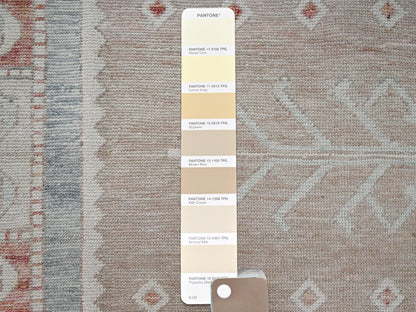 Oushak hand-knotted wool rug in Pink & Ivory, 8'10" x 10'10" — SKU O01974 (view 8)